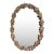 Vintage Boho Oak Leaf Oval Mirror For Sale