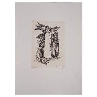 Cécile Reims, The War Between the Past and the Present, 20th Century, Etching For Sale