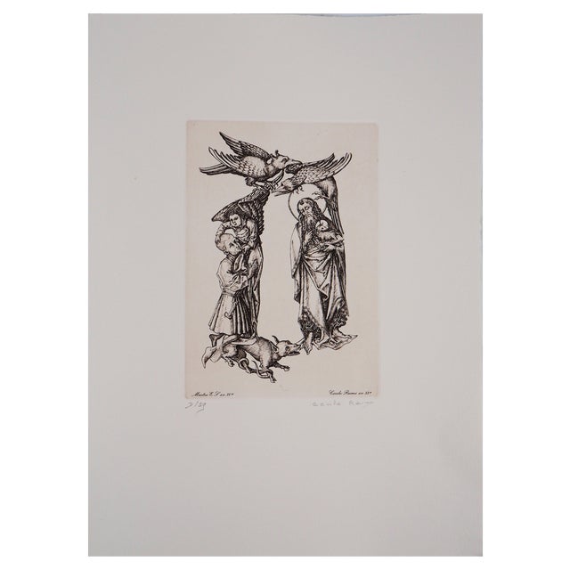 Cécile Reims, The War Between the Past and the Present, 20th Century, Etching For Sale