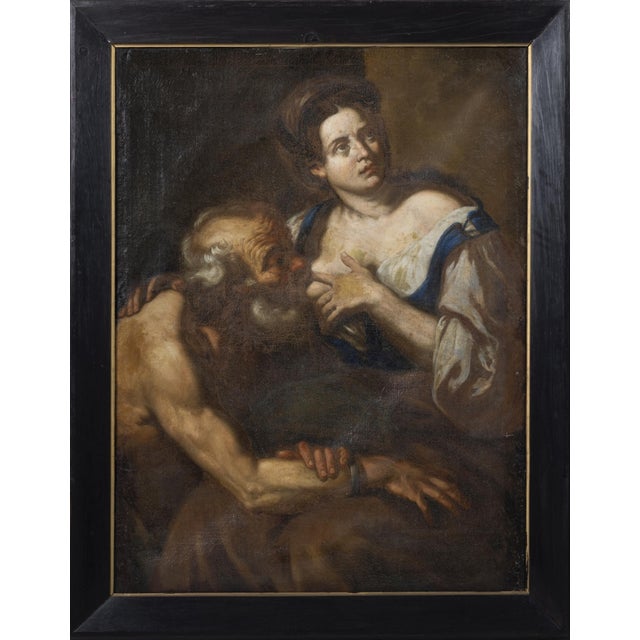 Circle of Johann Carl Loth, Caritas Romana, 17th Century, Oil Painting on Canvas For Sale - Image 5 of 16