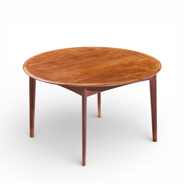 Svend A. Madsen Mid Century Danish Teak Round Dining Table With 1 Leaf For Sale - Image 9 of 11