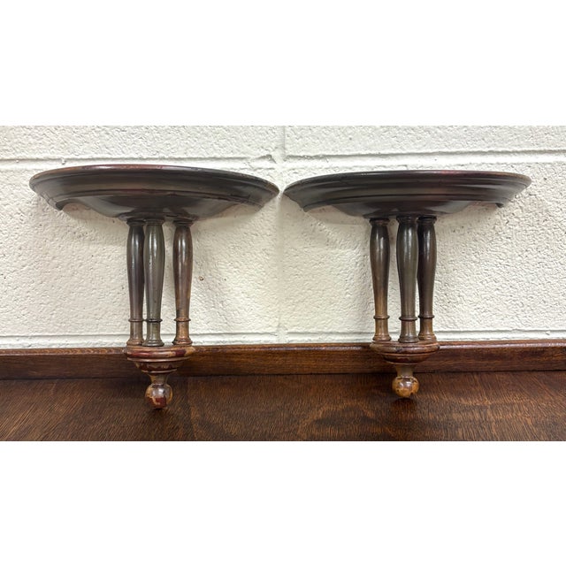 Wood Vintage Classic Colonial Revival Wooden Wall Shelves - Pair For Sale - Image 7 of 12