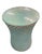 Vintage Turquoise Glazed Ceramic Quilted Lattice Garden Stool & Accent Table For Sale - Image 4 of 12