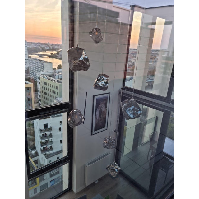 Metal Quartz 5 Lights Glass Pendant by Riviera Light For Sale - Image 7 of 9