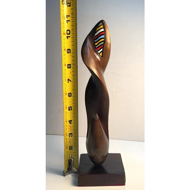 Vintage MCM Hand Carved Wooden Modernist Abstract Sculpture Figurine For Sale - Image 9 of 9
