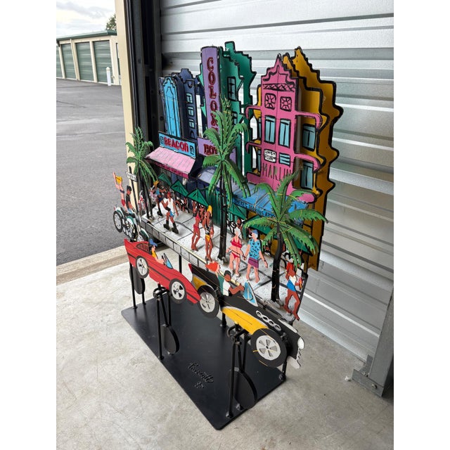 1990s Limited Edition “South Beach Kool” Metal Kinetic Sculpture by Fredrick Prescott, 1st of 60 For Sale - Image 4 of 9