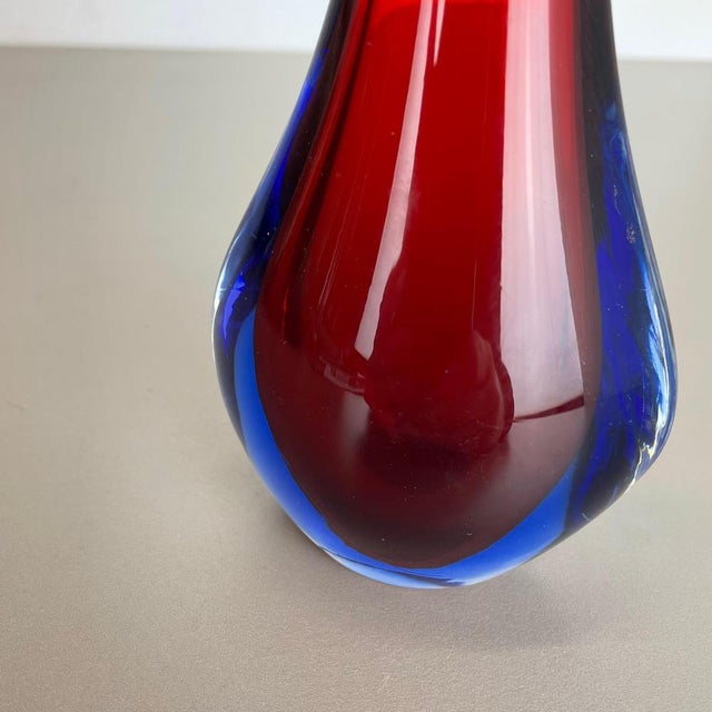 Large Murano Glass Sommerso Stem Vase from Flavio Poli, Italy, 1960s For Sale - Image 6 of 18