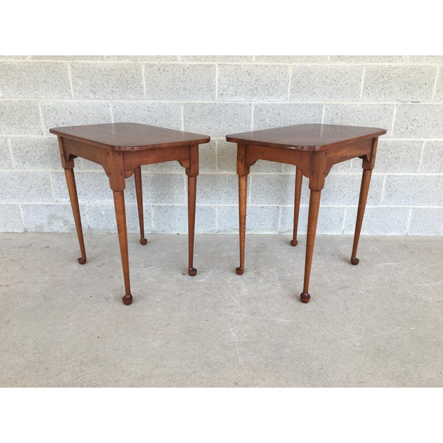 Porringer Top Cherry Wood Tea Tables - a Pair | Chairish