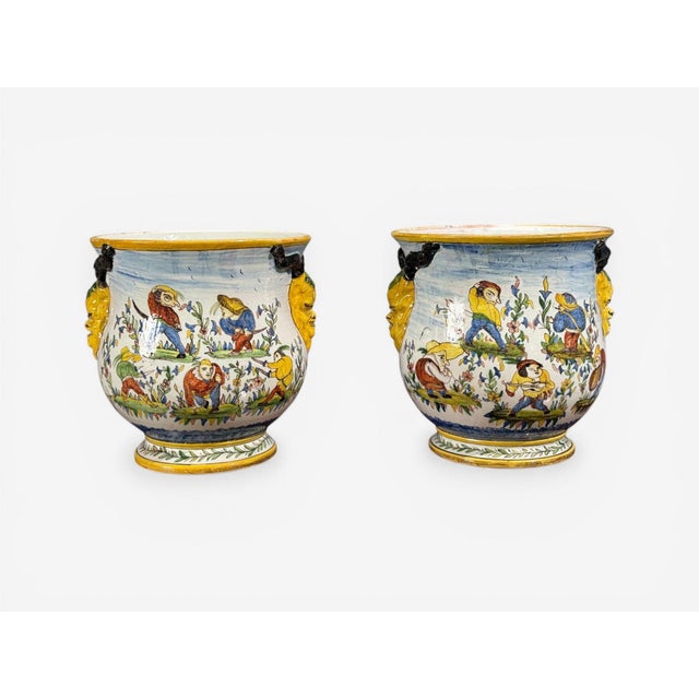 Ceramic French Modern, Majolica Jardinieres, Ceramic, France, 1870s For Sale - Image 7 of 12