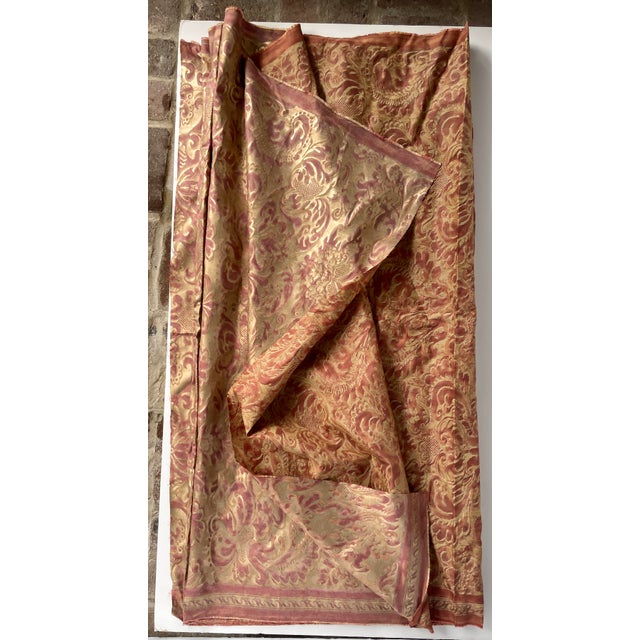 Authentic Mariano Fortuny “Sevigne” Rust and Gold Textile - 6 Yards For Sale In Monterey, CA - Image 6 of 8
