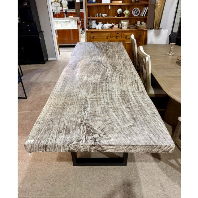 Stone Origins by Phillips Collection Grey Stone Straight-Edge Dining Table Attributed To For Sale - Image 7 of 7