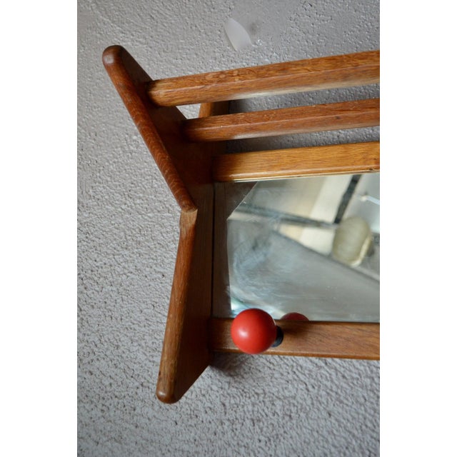 1950s Mid-Century French Wall-Mounted Coat Rack, 1950s For Sale - Image 5 of 7