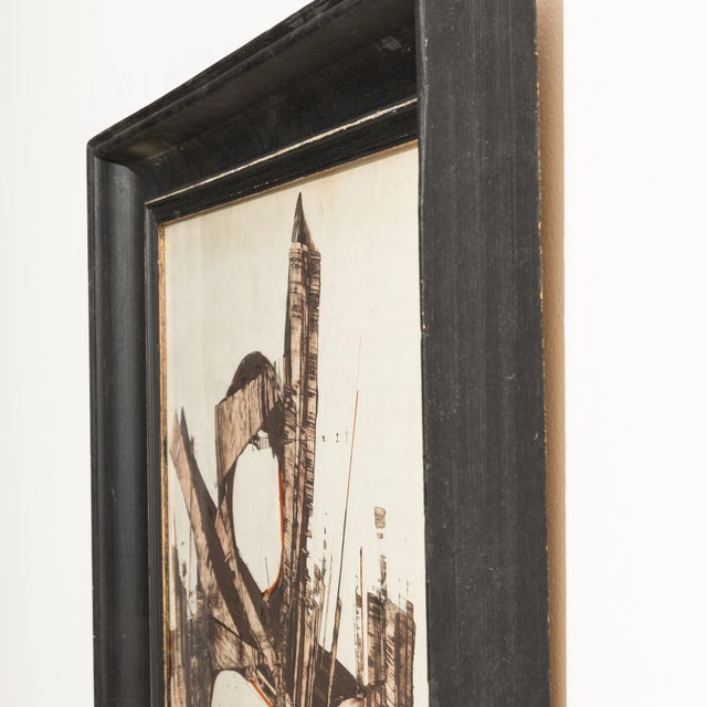 Mid 20th Century France Brown Wood Painting For Sale - Image 15 of 15