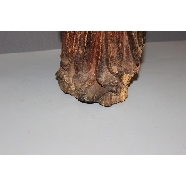 Carved Wood Saint Praying, Burgundy, Late 18th Century For Sale - Image 9 of 15