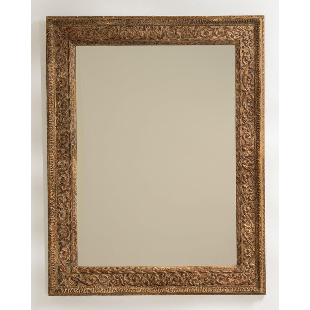 1900-1909 France Antique Gold Carved Giltwood Mirror For Sale - Image 4 of 10