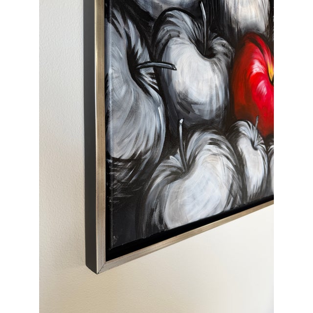 Modern Maritza Still Life Apples Acrylic on Canvas Painting, Framed For Sale - Image 11 of 12