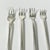 Metal Vintage Boho Chic Hollywood Regency Coastal Eclectic Silverplate Seafood Forks - Set of 4 For Sale - Image 7 of 8