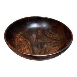 1960s Hand Turned Rosewood Sculptural Bowl Mid-Century Modern For Sale