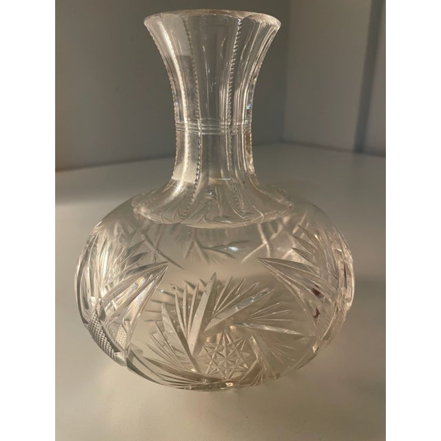 Mid 19th Century Antique Cut Glass Wine Carafe - Victorian Water Bottle For Sale - Image 5 of 9