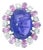 38.35 Carat Tanzanite and Pink Sapphire Cocktail Ring, Size 7.25 For Sale