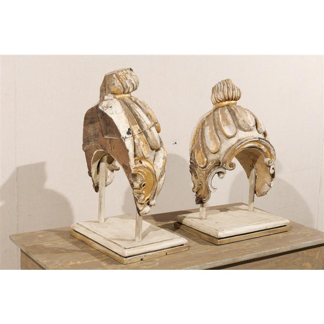 19th Century Italian Painted & Gilded Wood Fragments - A Pair For Sale - Image 9 of 12