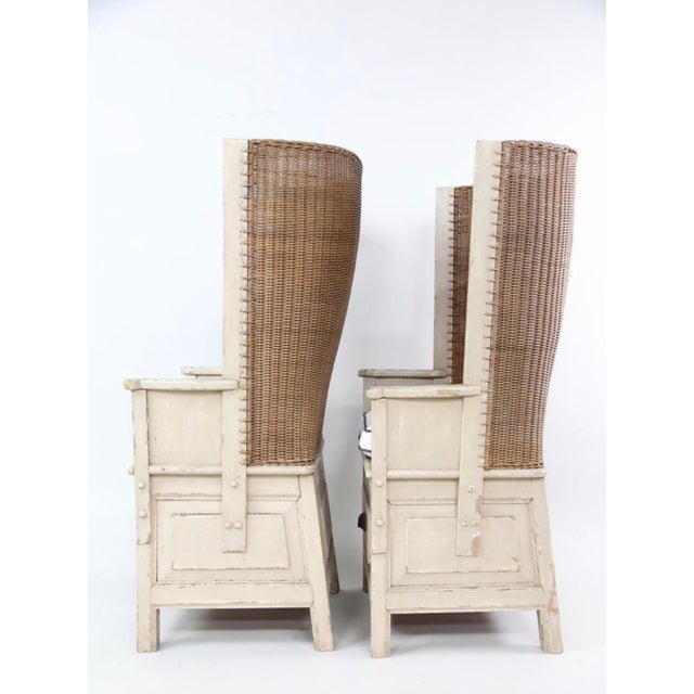 Folk Art Pair of Richard Mulligan Orkney Island Wingback Chairs For Sale - Image 3 of 10