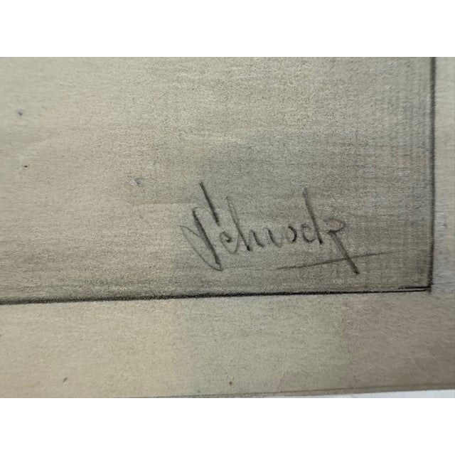 1940s 1940s Original Signed Graphite Illustration of Woman Running on Tropical Beach, 10½ × 7¼ " For Sale - Image 5 of 5