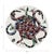 Modern Ouroboros White Vegan Leather Round Pebble Placemat, Set of 4 For Sale - Image 3 of 5