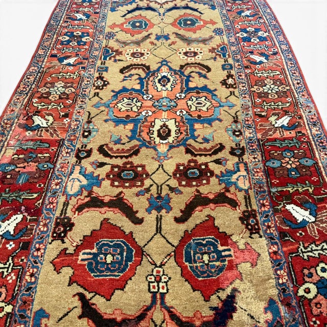 An exceptional and richly detailed antique Bijar runner, approximately 120 years old, showcasing the enduring...