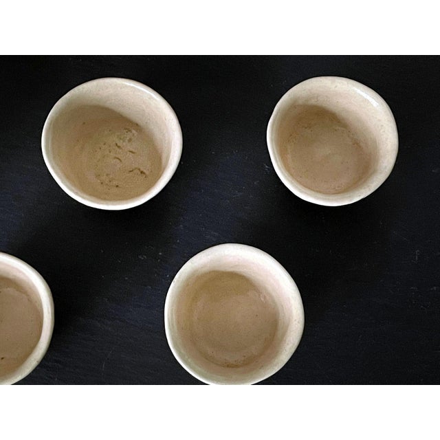 White Set of Five Ceramic Tea Cups by Otagaki Rengetsu For Sale - Image 8 of 16