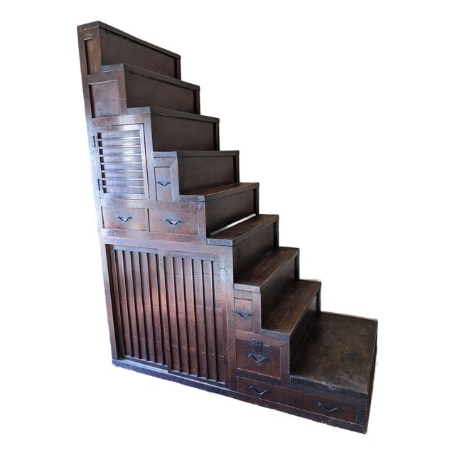 Late 19th Century Antique Japanese Kaidan Tansu Step Chest For Sale