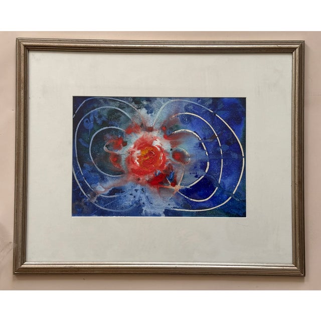 A watercolor by New Jersey artist, educator and Watercolor Society member Frank Pietrucha. The abstract work features an...