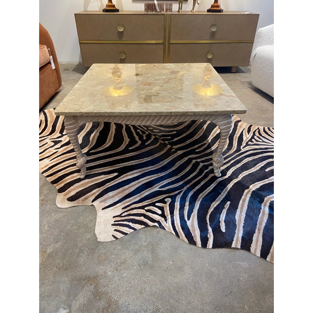 Vintage Stone Top Coffee Table With “Rope and Knots” Base For Sale In Charlotte - Image 6 of 9