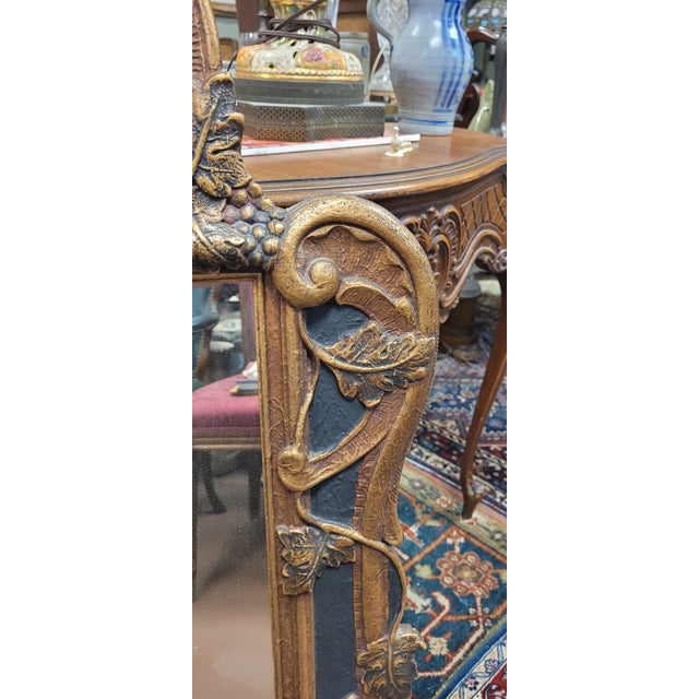 Wood Antique Country French Wall Mirror For Sale - Image 7 of 9