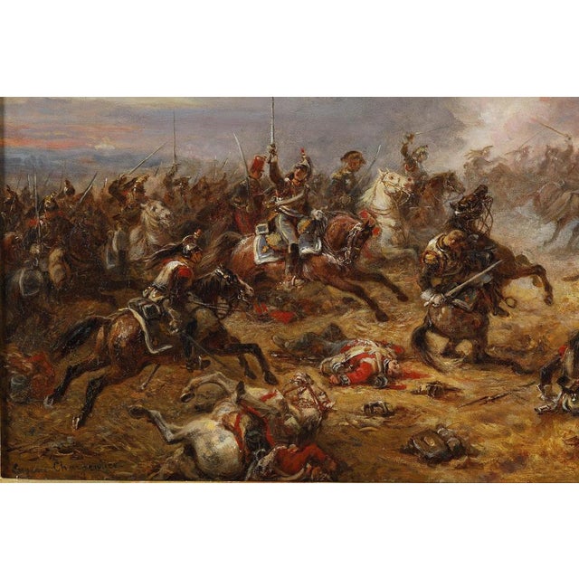 Eugène Charpentier, French Cuirassiers at Waterloo, 1860, Oil Painting, Framed For Sale - Image 8 of 18