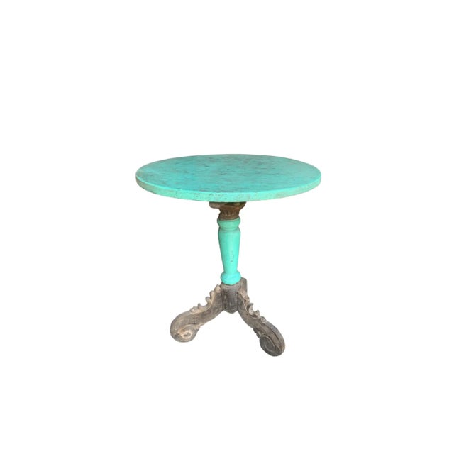 Contemporary Teak Table With Polychrome, Carved Legs, Madura Island, Java, Indonesia, C. 1950 For Sale - Image 3 of 7