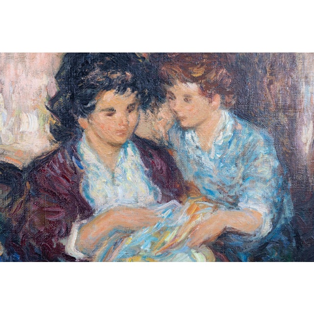 1970s Pierre Eugène Duteurtre Mother & Child #1 Signed Impressionist Oil Painting For Sale - Image 5 of 10