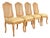 John Stuart French Provincial Louis XV Carved Oak and Cane Back Side Chairs or Dining Chairs | Set of Four For Sale