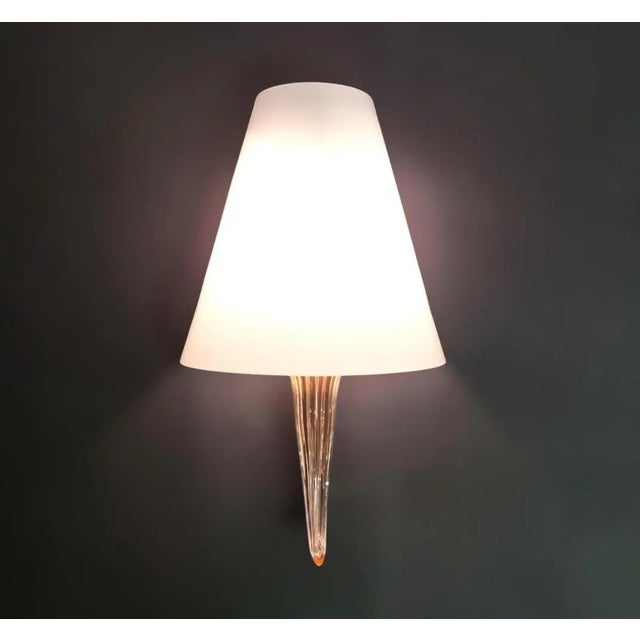 1960s Milky White Murano Shade Sconces, a Pair For Sale - Image 9 of 12