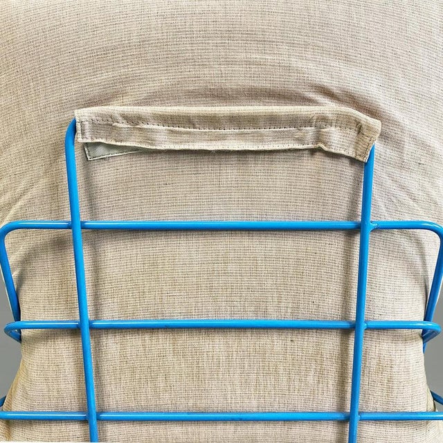 Beige Set of Italian Modern Sof Chairs in Metal and Fabric by Enzo Mari for Driade, 1980s For Sale - Image 8 of 14