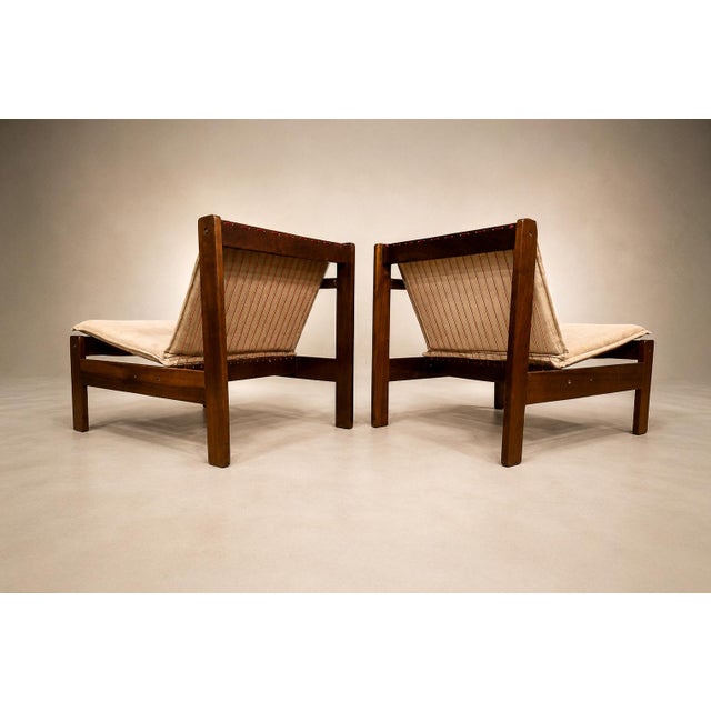 Michel Arnoult “Ouro Preto” Modular Loveseat / Pair of Open-Arm Lounge Chairs in Imbuia, Brazil, 1960s — Convertible Two-in-One Design For Sale - Image 9 of 18