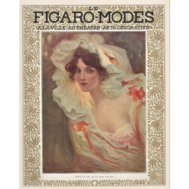 1900 - 1909 Matted Art Nouveau 1904 Fashion Print For Sale - Image 5 of 5