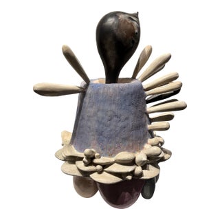 Contemporary Abstract Botanic Form Ceramic Sculpture by Lisa Farris For Sale