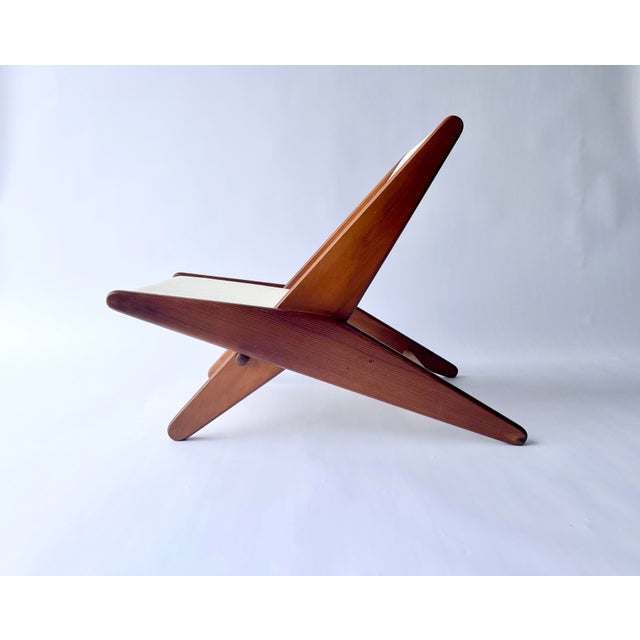 Ficks Reed Folding Scissor Chairs by Ficks Reed Circa 1950, Linen, Fir - Set of 2 For Sale - Image 4 of 12