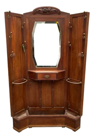 Art Nouveaux Clothing Rack with Mirror