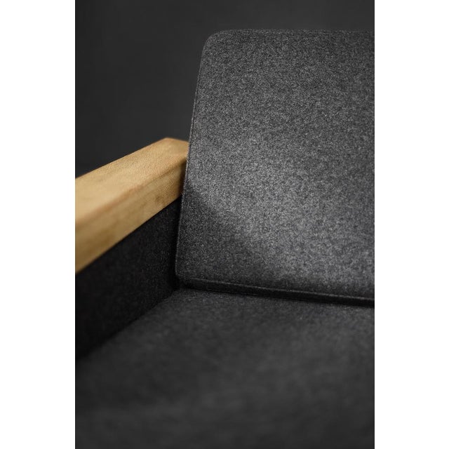 Set of Danish Oak and Felt Lounge Chairs, 1960s For Sale - Image 11 of 18