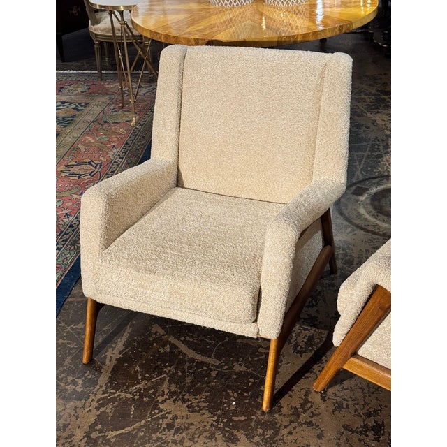 Pair of Italian Gio Ponti MCM Arm Chairs For Sale - Image 4 of 9