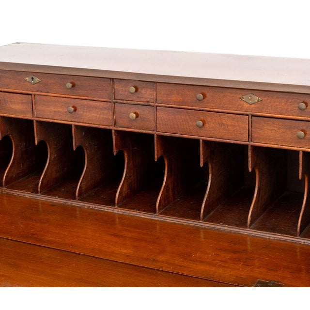 Brown Chippendale Style Mahogany Slant Front Desk For Sale - Image 8 of 11