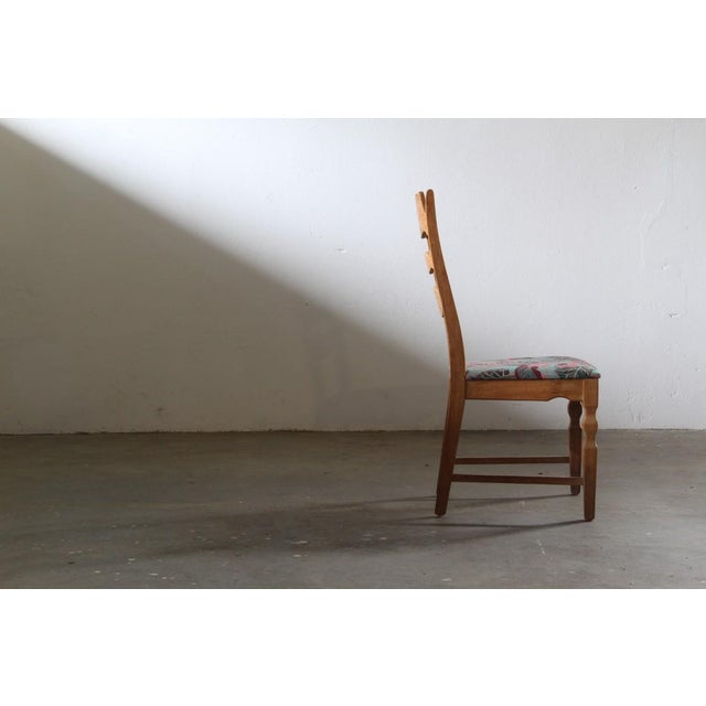 Vintage Danish Highback Razorblade Chairs in Light Oak by Kjærnulf, 1960s, Set of 6 For Sale - Image 12 of 18