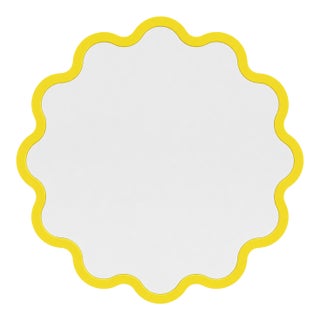 Yellow Hvyli Round 100 Modern Wavy Large Mirror by Oitoproducts For Sale